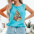 Book Christmas Tree Teacher Book Lover Crew Neck Modern Classic Christmas Small Short Sleeve -Adults -Kids Comfort Colors Tank Top Light Green