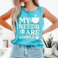Book Coffee Dog Book My Needs Are Simple Men Women Kids Comfort Colors Tank Top Light Green Book Coffee Dog Book My Needs Are Simple Men Women Kids Comfort Colors Tank Top Light Green