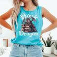 Book Dragon Book Lover Bookworm Book Reader Librarian Comfort Colors Tank Top Light Green