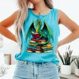 Book Dragon Reading Books Comfort Colors Tank Top Light Green