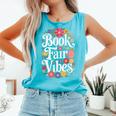 Book Fair Vibes Groovy 70s Retro School Librarian Comfort Colors Tank Top Light Green