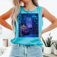 Book Library Bookshelf Armchair Window Pattern Print Comfort Colors Tank Top Light Green