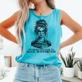 Book Lover Bent Over a Book Comfort Colors Tank Top Light Green