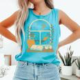 Book Lover Moonlight Reading Scene Night Comfort Colors Tank Top Light Green