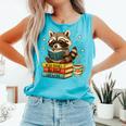 Book Lover Racoon Reading Bookish Library Read Books Be Kind Comfort Colors Tank Top Light Green