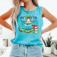 Book Lover Reading Iguana Comfort Colors Tank Top Light Green