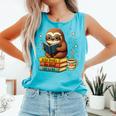 Book Lover Sloth Reading Bookish Library Read Books Be Kind Comfort Colors Tank Top Light Green