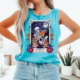 Book Lover Tarot Card The Reader Mystic Skeleton Comfort Colors Tank Top Light Green