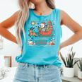 Book Lovers Winter Sleighing Through Stories Tee Premium Tri-Blend Comfort Colors Tank Top Light Green