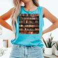 Book Book Shelves Library Comfort Colors Tank Top Light Green