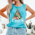 All Booked For Christmas Book Christmas Tree Lights Xmas Comfort Colors Tank Top Light Green