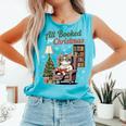 All Booked For Christmas Cute Bookish Cat Lover Comfort Colors Tank Top Light Green All Booked For Christmas Cute Bookish Cat Lover Comfort Colors Tank Top Light Green