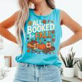 All Booked For Fall Pumpkin Books Thanksgiving Autumn Leaves Comfort Colors Tank Top Light Green