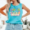 All Booked For Summer Reading Beach Floral Bookish Book Girl Comfort Colors Tank Top Light Green