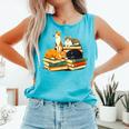 Bookish Cat Lover Cute Reading Squad Books & Kittens Love Comfort Colors Tank Top Light Green