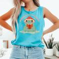 Bookmarks Are For Quitters Frog Reading Book Graphic Comfort Colors Tank Top Light Green