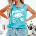 Bookmarks Quote Library Book Reader Comfort Colors Tank Top Light Green
