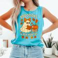 Books And BER Months Fall Librarian Reading Halloween Comfort Colors Tank Top Light Green