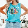 Books And Coffee Book Lover Bookish Green Book Theme Reading Comfort Colors Tank Top Light Green