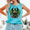 Books Dragon Reading Book Comfort Colors Tank Top Light Green Books Dragon Reading Book Comfort Colors Tank Top Light Green