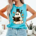 Books Ghost Reading Book Halloween Library Cat Fall Comfort Colors Tank Top Light Green Books Ghost Reading Book Halloween Library Cat Fall Comfort Colors Tank Top Light Green