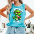 Books Never Go Extinct Reading Dinosaur Bookish Nerdy Comfort Colors Tank Top Light Green
