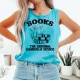 Books The Original Handheld Device Book Lover Comfort Colors Tank Top Light Green