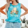 Books Are My Therapy Cozy Reading Chair Artwork Comfort Colors Tank Top Light Green