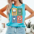 Books Yarn Coffee Repeat Crocheting Comfort Colors Tank Top Light Green