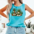 Botanical Garden Plants With Books Comfort Colors Tank Top Light Green