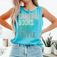 Camera Books Cats And Coffee Lover Photography Men Women Comfort Colors Tank Top Light Green