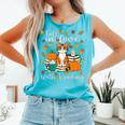 Cat Fall In Love With Reading Book Lover Autumn Comfort Colors Tank Top Light Green