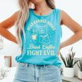 Cat Read Banned Books Drink Coffee Fight Evil Comfort Colors Tank Top Light Green Cat Read Banned Books Drink Coffee Fight Evil Comfort Colors Tank Top Light Green