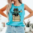 Cat Reading Book Comfort Colors Tank Top Light Green Cat Reading Book Comfort Colors Tank Top Light Green