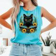 Cat For Women Book Lover Cute Cat And Book Comfort Colors Tank Top Light Green