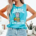 Cats And Books Read Reading Librarian Book Across America Comfort Colors Tank Top Light Green