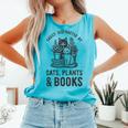 Cats Plants And Books Shirt Plant Lover Gardening Comfort Colors Tank Top Light Green