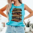 Celebrating History Month Floral Books Teacher Comfort Colors Tank Top Light Green