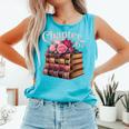 Chapter 67 Floral Book Stack Comfort Colors Tank Top Light Green