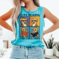 Cheetah Love Reading And Cheetahs Kids Bookworm Comfort Colors Tank Top Light Green