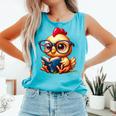 Chicken Reading a Book Farm Animal Chick Comfort Colors Tank Top Light Green Chicken Reading a Book Farm Animal Chick Comfort Colors Tank Top Light Green