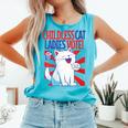 Childless Cat Ladies Vote Kamala Harris Cute Comic Book Cat Comfort Colors Tank Top Light Green