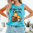 Coffee Cats And Books Lover For Women & Girls Coffee Comfort Colors Tank Top Light Green Coffee Cats And Books Lover For Women & Girls Coffee Comfort Colors Tank Top Light Green