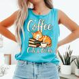 Coffee Cats And Books Lover For Women & Men Coffee Comfort Colors Tank Top Light Green