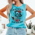 I Like My Coffee ICY & My Books Spicy For Book Lovers Comfort Colors Tank Top Light Green I Like My Coffee ICY & My Books Spicy For Book Lovers Comfort Colors Tank Top Light Green