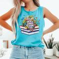 Color Our World Summer Reading 2025 Cute Book Wildflowers Comfort Colors Tank Top Light Green