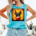 Colorful Sketch Oil Painting Of A Bat Reading Book Comfort Colors Tank Top Light Green