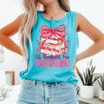 Coquette Bow All Booked For Valentine Book Lover Bookish Comfort Colors Tank Top Light Green