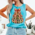 Coquette Christmas Book Tree Xmas Lights Librarian Teacher Comfort Colors Tank Top Light Green Coquette Christmas Book Tree Xmas Lights Librarian Teacher Comfort Colors Tank Top Light Green