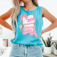 Coquette Reading Book Lover Pink Bow Bookish Mom & Daughter Comfort Colors Tank Top Light Green